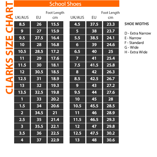 clarks size chart womens